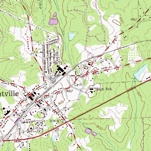 Topographic Map of City of Grantville, GA