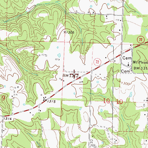Topographic Map of City of Gravette, AR