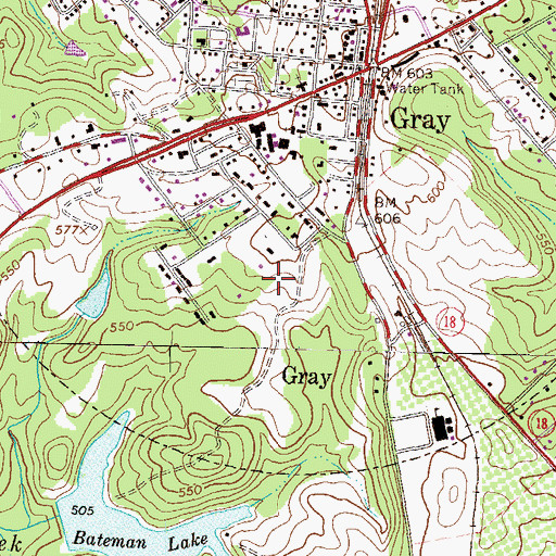 Topographic Map of City of Gray, GA