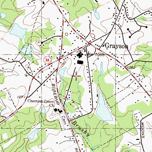 Topographic Map of City of Grayson, GA