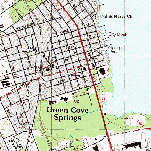 Topographic Map of City of Green Cove Springs, FL