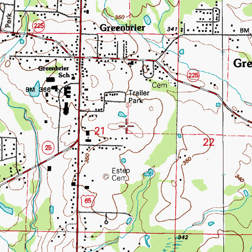 Topographic Map of City of Greenbrier, AR
