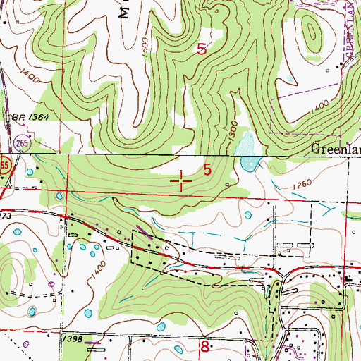 Topographic Map of City of Greenland, AR