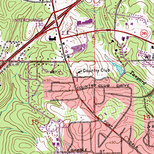 Topographic Map of City of Greenville, AL