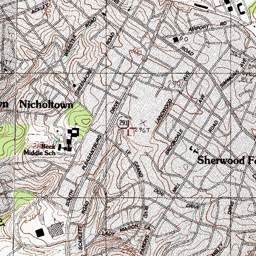 Topographic Map of City of Greenville, SC
