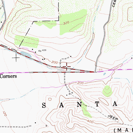 Topographic Map of Cebada Canyon, CA
