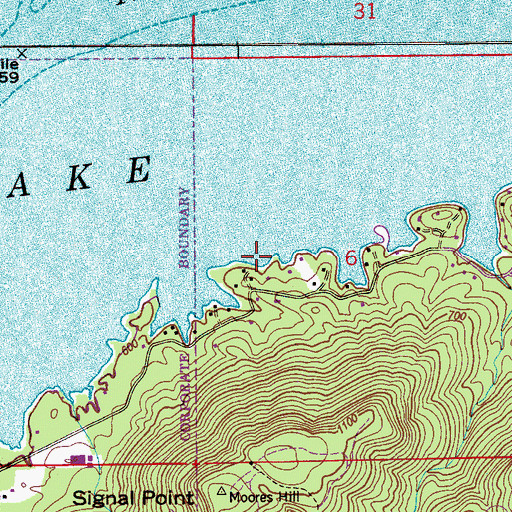 Topographic Map of City of Guntersville, AL