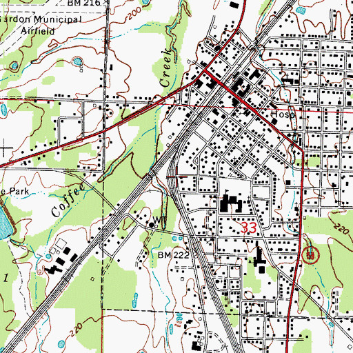 Topographic Map of City of Gurdon, AR
