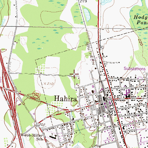 Topographic Map of City of Hahira, GA