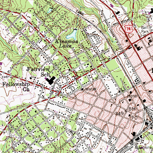 Topographic Map of City of Hamlet, NC