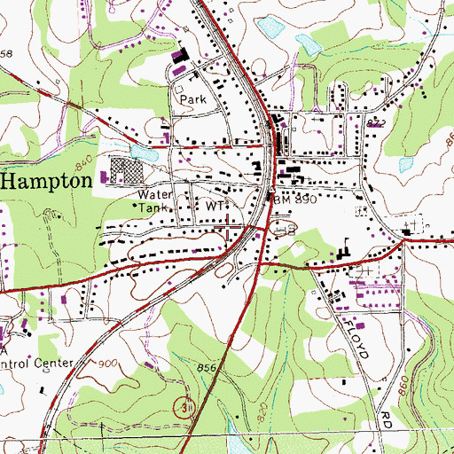 Topographic Map of City of Hampton, GA