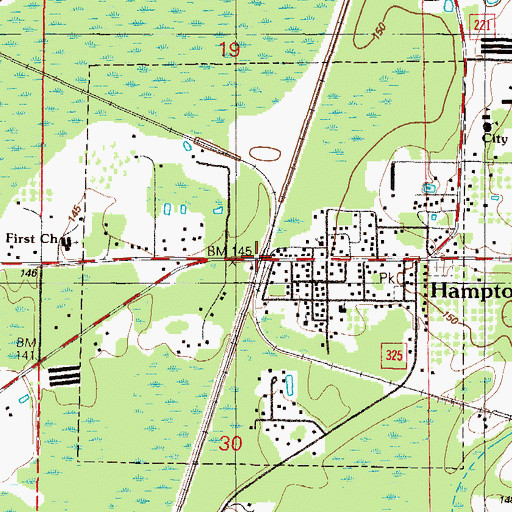 Topographic Map of City of Hampton, FL