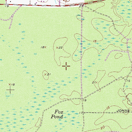 Topographic Map of City of Hardeeville, SC