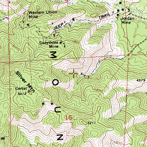 Topographic Map of McClellan Mine, AZ
