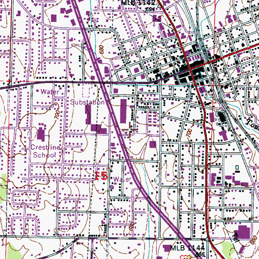 Topographic Map of City of Hartselle, AL