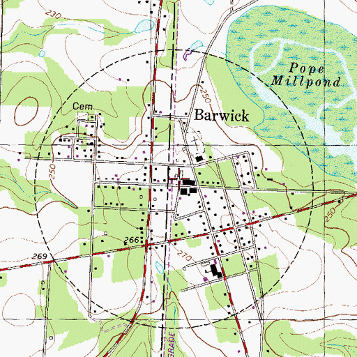 Topographic Map of City of Barwick, GA
