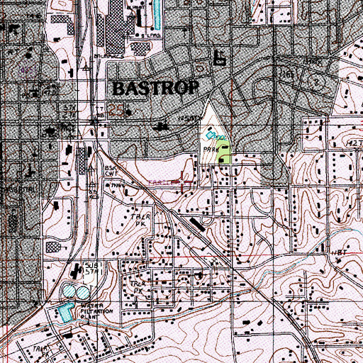 Topographic Map of City of Bastrop, LA
