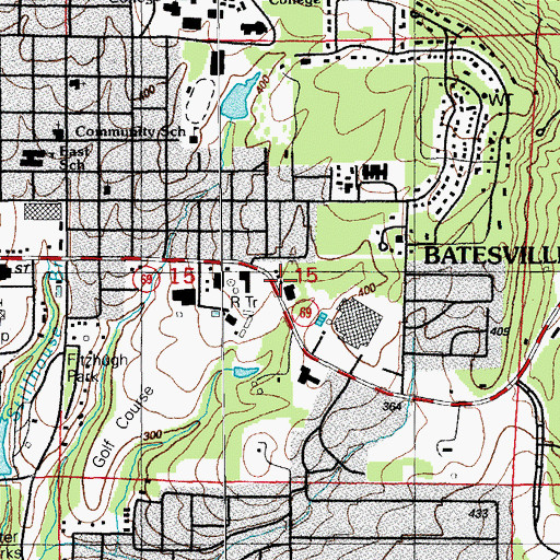 Topographic Map of City of Batesville, AR
