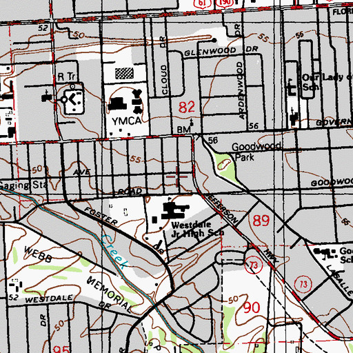 Topographic Map of City of Baton Rouge, LA
