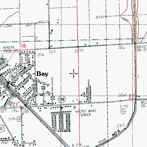 Topographic Map of City of Bay, AR