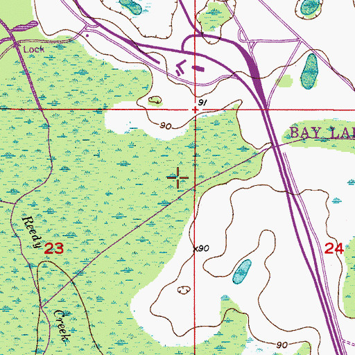 Topographic Map of City of Bay Lake, FL