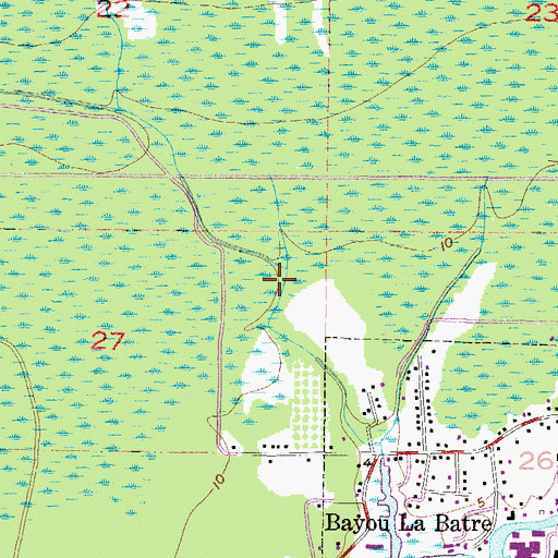 Topographic Map of City of Bayou La Batre, AL