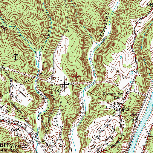 Topographic Map of City of Beattyville, KY