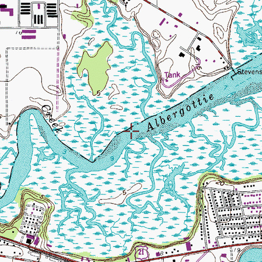 Topographic Map of City of Beaufort, SC