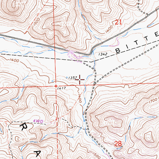 Topographic Map of Cedar Canyon, CA