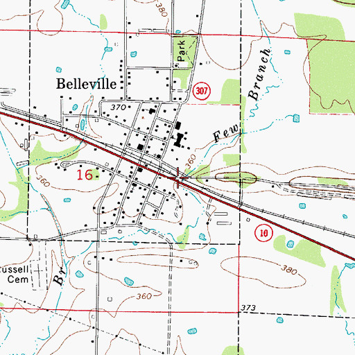 Topographic Map of City of Belleville, AR