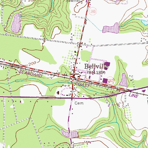 Topographic Map of City of Bellville, GA