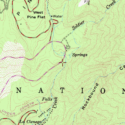 Topographic Map of Cedar Creek, CA