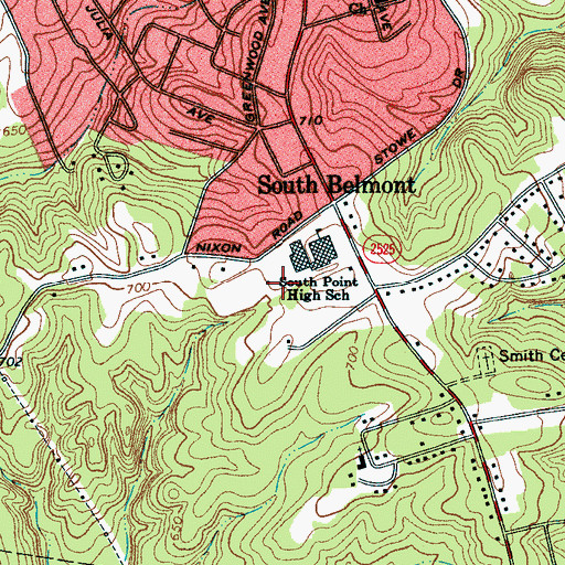 Topographic Map of City of Belmont, NC