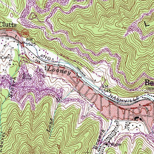Topographic Map of City of Benham, KY