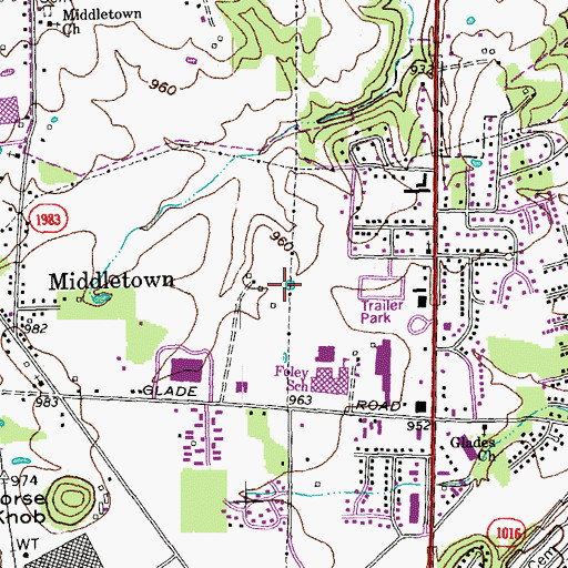 Topographic Map of City of Berea, KY