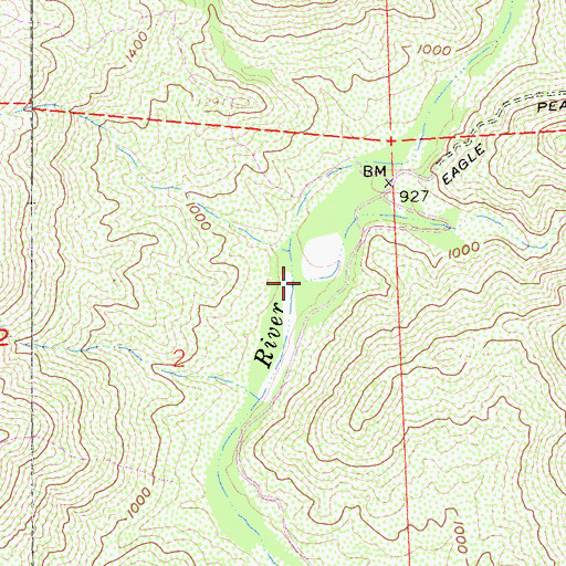 Topographic Map of Cedar Creek, CA