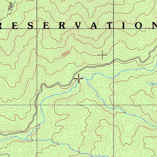 Topographic Map of Cedar Creek, CA