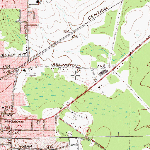 Topographic Map of City of Blakely, GA