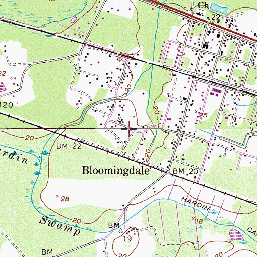 Topographic Map of City of Bloomingdale, GA