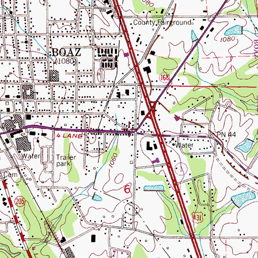 Topographic Map of City of Boaz, AL