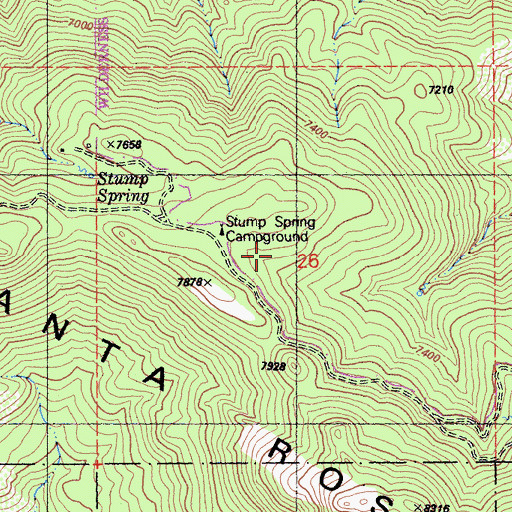 Topographic Map of Cedar Spring, CA