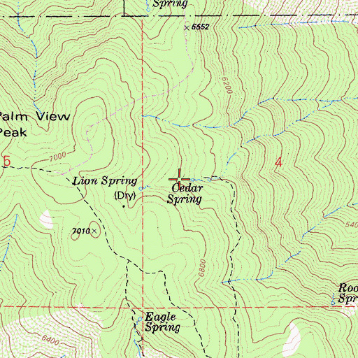 Topographic Map of Cedar Spring, CA