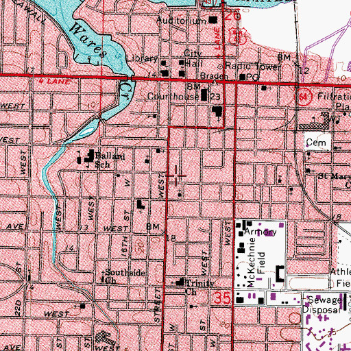 Topographic Map of City of Bradenton, FL