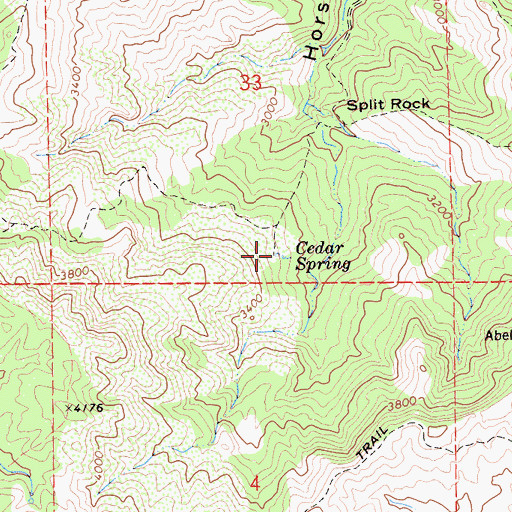 Topographic Map of Cedar Spring, CA