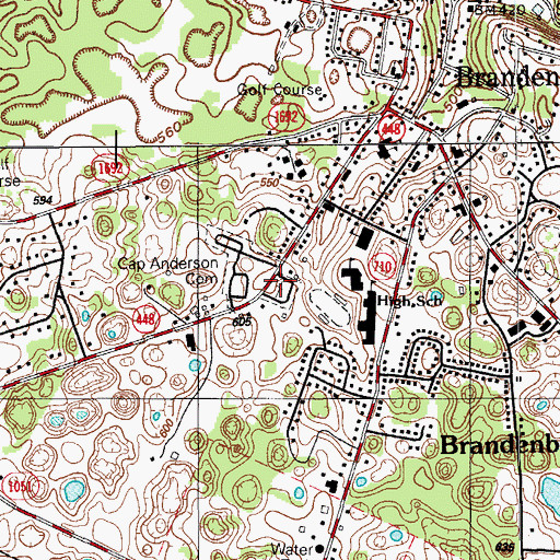 Topographic Map of City of Brandenburg, KY