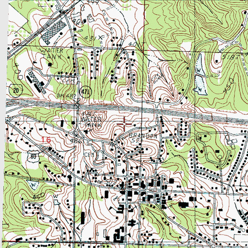 Topographic Map of City of Brandon, MS