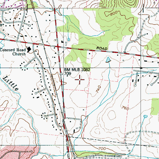 Topographic Map of City of Brentwood, TN