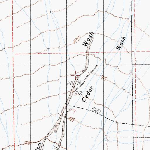 Topographic Map of Cedar Wash, CA