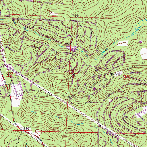 Topographic Map of City of Briarcliff, AR