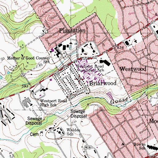 Topographic Map of City of Briarwood, KY